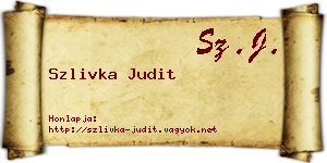Szlivka Judit névjegykártya