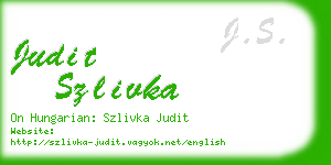 judit szlivka business card